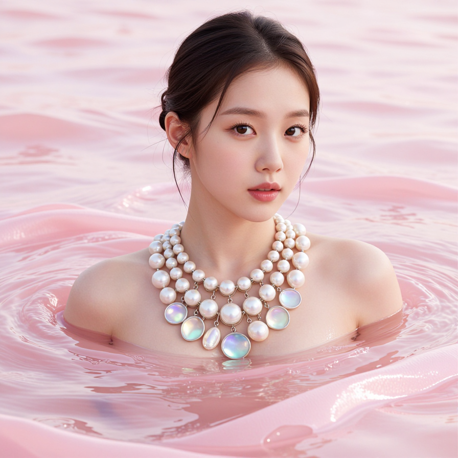 진주 파도 속의 여인