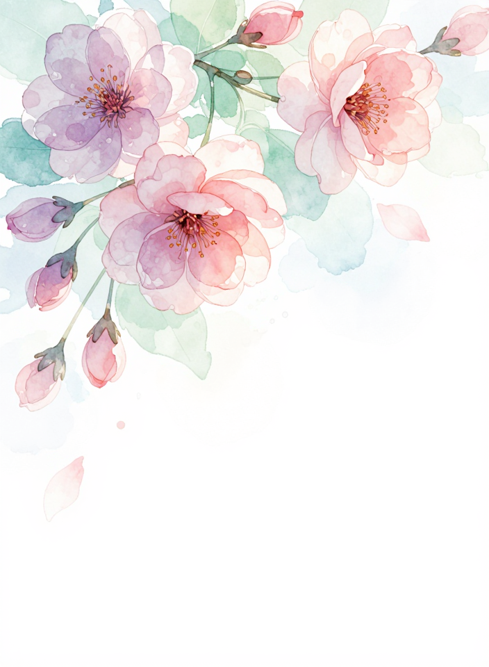 수채화 꽃잎